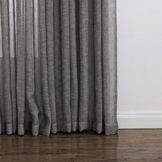 Daytime Textured Weaves Charcoal Light Grey Sheer Voile Curtain 3