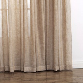 Daytime Textured Weaves Light Brown Sheer Voile Curtain 4