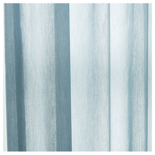 Lino Textured Blue Sheer Voile Curtain 3