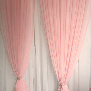 Luxe Pale Dusky Pink Voile Curtain 4