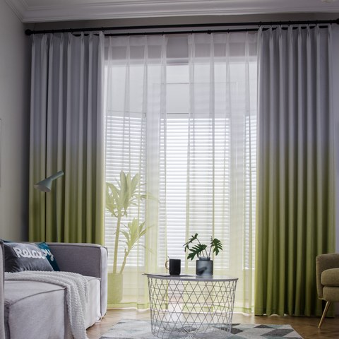 The Perfect Blend Ombre Lime Green Curtain 1