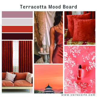 Luxury Terracotta Rust Red Chenille Curtain 7