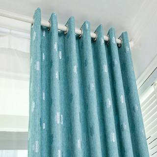 Lucky Clovers Blackout Dusky Blue Curtains 3