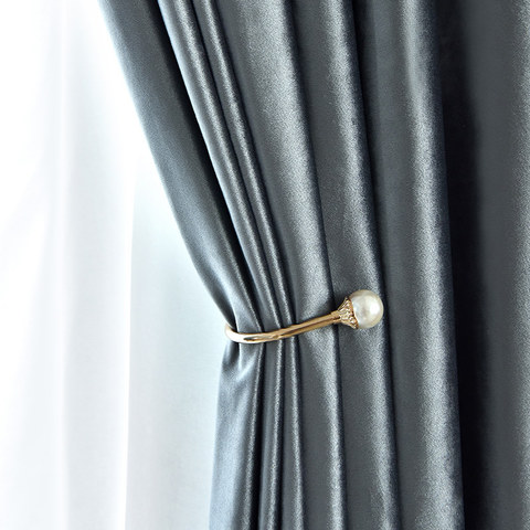 Luxury Metallic Blue Grey Blackout Velvet Curtains 1