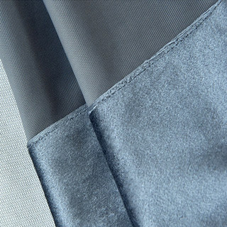 Luxury Metallic Blue Grey Blackout Velvet Curtains 8