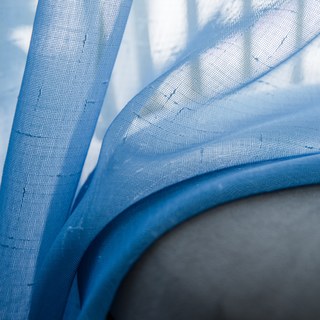 The Perfect Blend Ombre Sapphire Blue Textured Sheer Voile Curtain 5