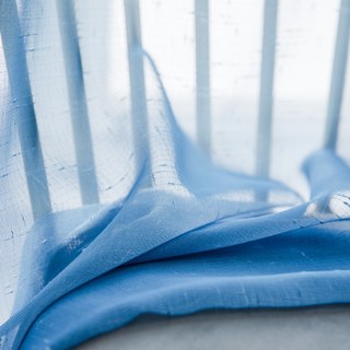 The Perfect Blend Ombre Sapphire Blue Textured Sheer Voile Curtain 4