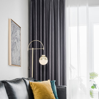 Rippled Waves Superthick Light Grey 100% Blackout Curtain 3