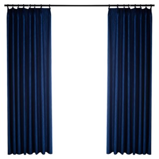 Rippled Waves Superthick Navy Blue Blackout Curtain 12