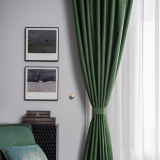 Rippled Waves Superthick Olive Green Blackout Curtain 12