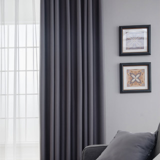 Superthick Light Grey 100% Blackout Curtain 5