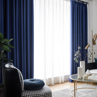 Superthick Navy Blue Blackout Curtain 4