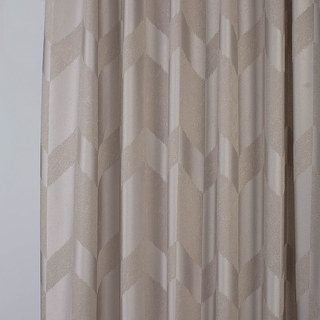 Great Gatsby Luxury Art Deco Champagne Chevron Curtain 2