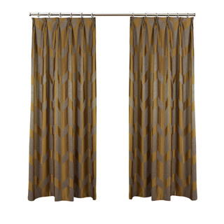 Great Gatsby Luxury Art Deco Gold and Grey Chevron Curtain 6