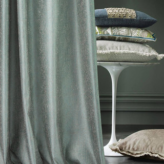 Metallic Fantasy Subtle Textured Striped Sparkling Shimmering Greyish Green Curtain 1