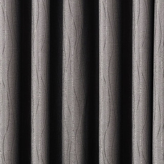 Metallic Silky Rippled Wave Charcoal Grey Blackout Curtain 3