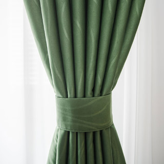 Rippled Waves Superthick Olive Green Blackout Curtain 3