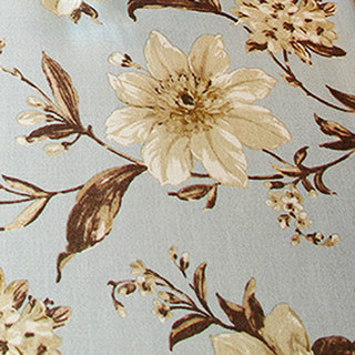 Smell The Gardenia Pastel Blue Floral Curtain