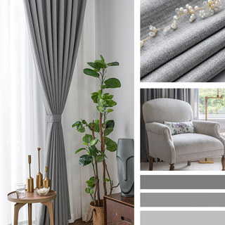 Simple Pleasures Prairie Grain Subtle Textured Striped Grey Light Charcoal Blackout Curtains 3