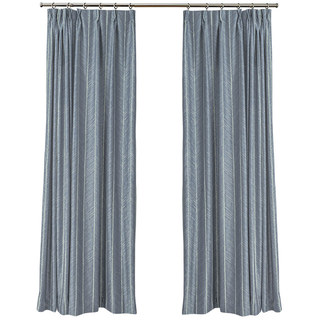 New Look Luxury Art Deco Herringbone Blue Grey & Gold Sparkle Curtain 7