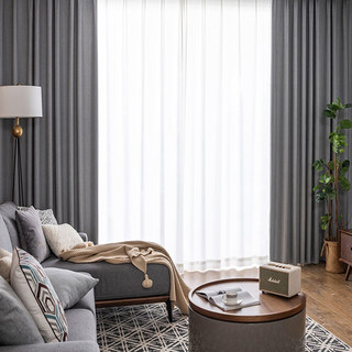 Simple Pleasures Prairie Grain Subtle Textured Striped Grey Light Charcoal Blackout Curtains 2