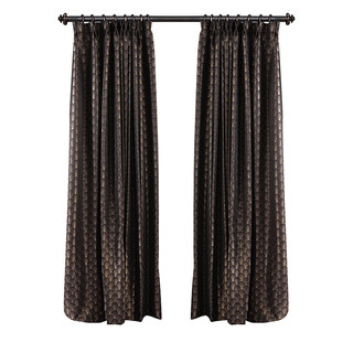 The Roaring Twenties Luxury Art Deco Shell Patterned Black & Gold Curtain 2