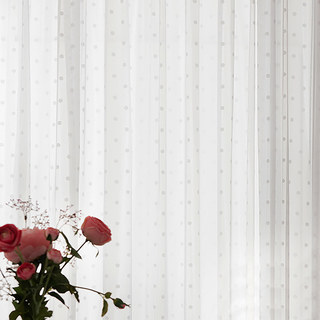 Classic White Polka Dot Jacquard Sheer Voile Curtain 4