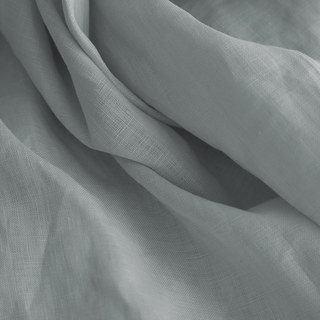Wabi Sabi 100% Flax Linen Light Grey Heavy Semi Sheer Voile Curtain