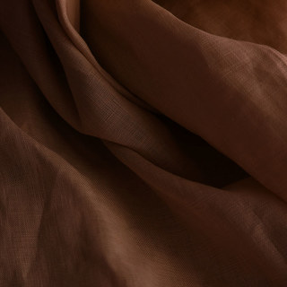 Wabi Sabi Pure Flax Linen Terracotta Heavy Semi Sheer Voile Curtain 4