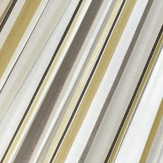 Moondance Yellow Grey Striped Semi Sheer Voile Curtains 8