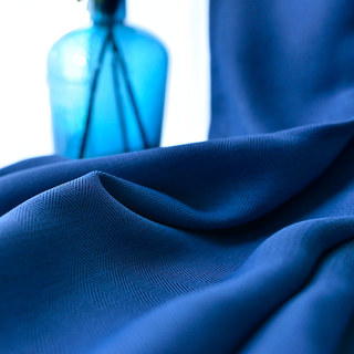 Blackout Zigzag Twill Navy Blue Curtain 5