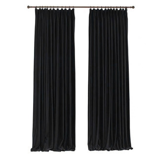 Smooth Onyx Black Velvet Curtain 6