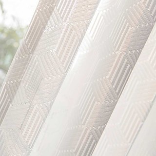 Shape Up Ivory White Lace Net Curtain 6