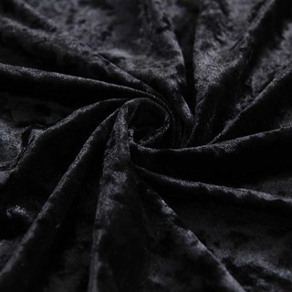 Luxury Black Crushed Blackout Velvet Curtain 2