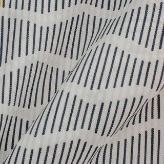 Dreamweaver Jacquard Stripe & Wave Hygge Navy Blue Curtain 4