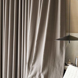 Lusso 3D Jacquard Mocha Brown Hexagon Geometric Blackout Curtain