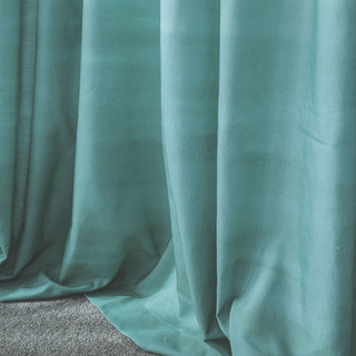 Moon River Aqua Blue Ombre Velvet Curtain 2