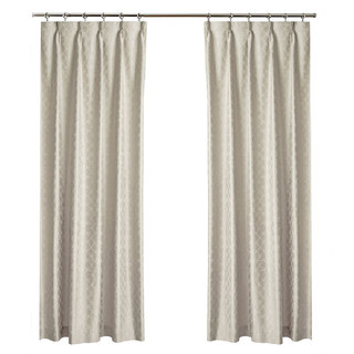 Starburst Luxury Jacquard Beige Cream Faux Silk Curtain 5