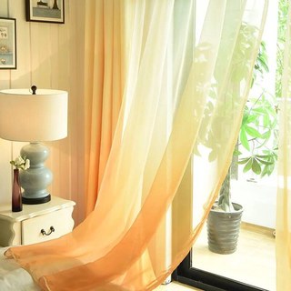 Candy Land Ombre Yellow Voile Curtain 1
