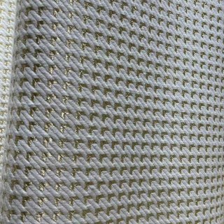 Luxury Jacquard Houndstooth Ivory White and Gold Glitter Geometric Curtain 4