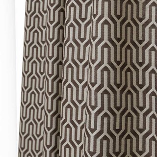 Spanish Trellis Jacquard Double Sided Cream Brown Geometric Curtain