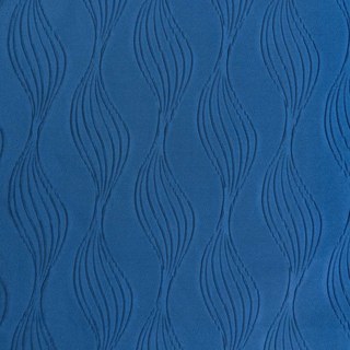 Surf 3D Jacquard Wave Patterned Navy Blue Crushed Curtain