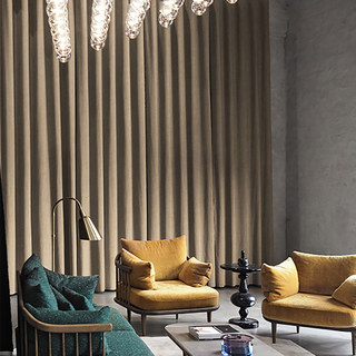 Exquisite Matte Luxury Khaki Light Brown Chenille Curtain