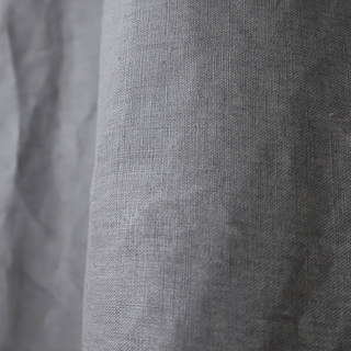 Shabby Chic Charcoal Grey 100% Flax Linen Curtain 2