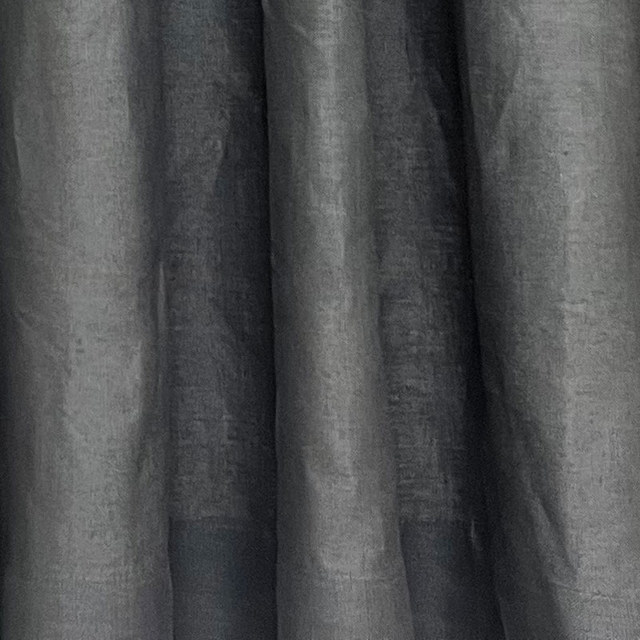 Shabby Chic Charcoal Grey 100 Flax Linen Curtain