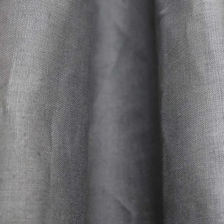 Shabby Chic Charcoal Grey 100% Flax Linen Curtain 3