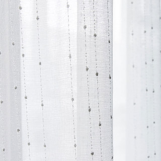 Craft Feel Textured White Dot Striped Voile Curtain 3