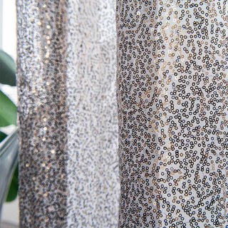 Galaxy Black & Gold Sequin Sparkling Ombre Voile Curtain 2