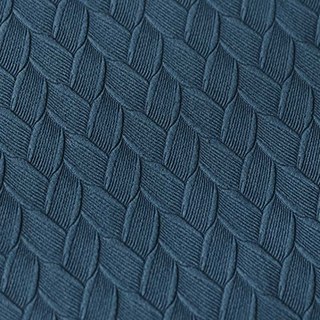 Scandinavian Basketweave Textured Denim Blue Velvet Blackout Curtains