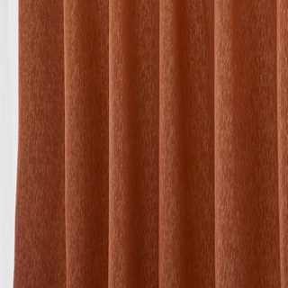 Silk Waterfall Subtle Textured Striped Shimmering Terracotta Orange Curtain 2